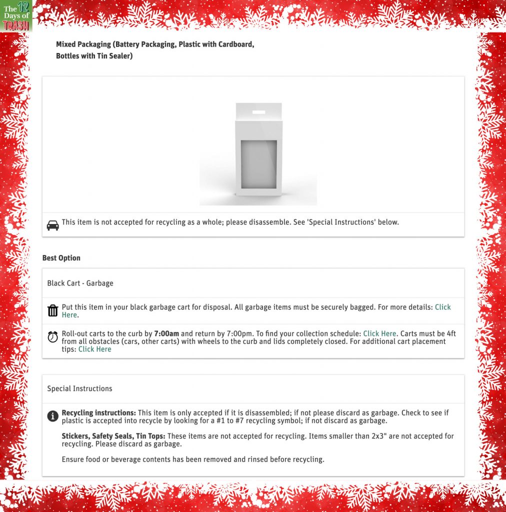 Mixed material packaging disposal guide