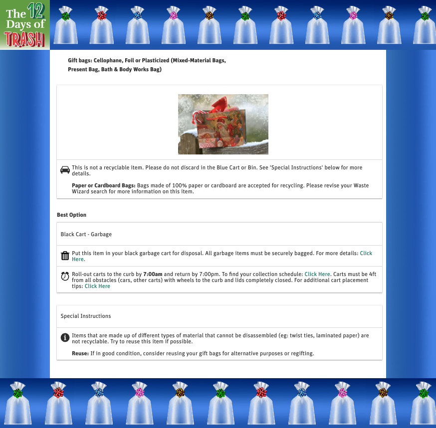 Gift bags: Cellophane, Foil or Plasticized (Mixed-Material Bags, Present Bag, Bath & Body Works Bag)