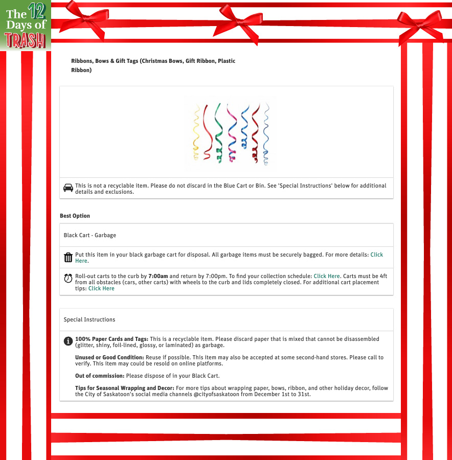 ribbons bows and gift tags disposal guide
