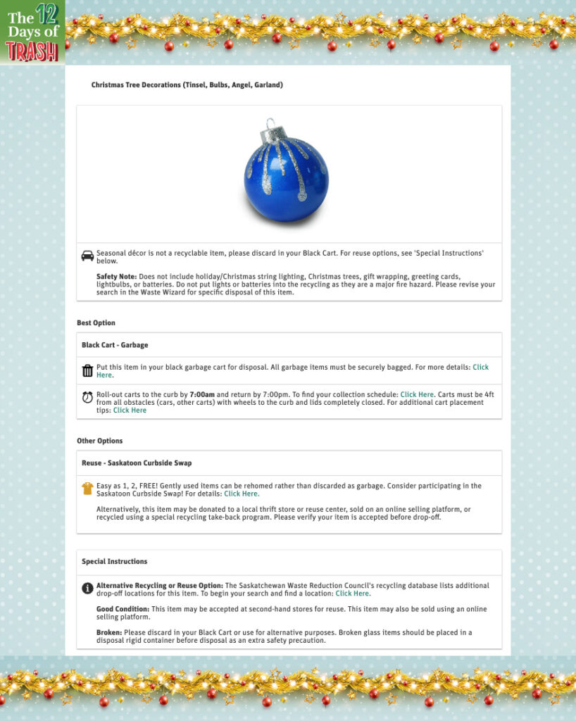 Day 3: Christmas Tree Decorations (Tinsel, Bulbs, Angel, Garland).