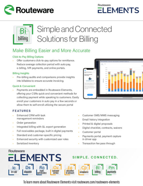 Routeware Elements Billing FactSheet